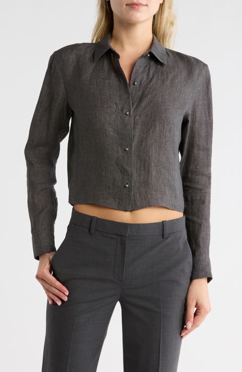 Crop Button-Up Shirt