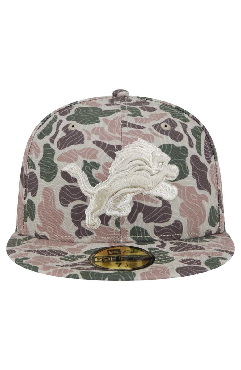 New Era Men's New Era  Detroit Lions Geo Camo 59FIFTY Fitted Hat, Alternate, color, 
