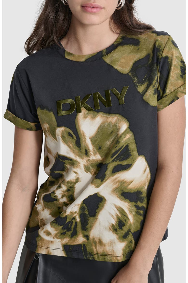 Logo Print Stretch Cotton Graphic T-Shirt, Alternate, color, EXPLODED PHOTO FLORAL