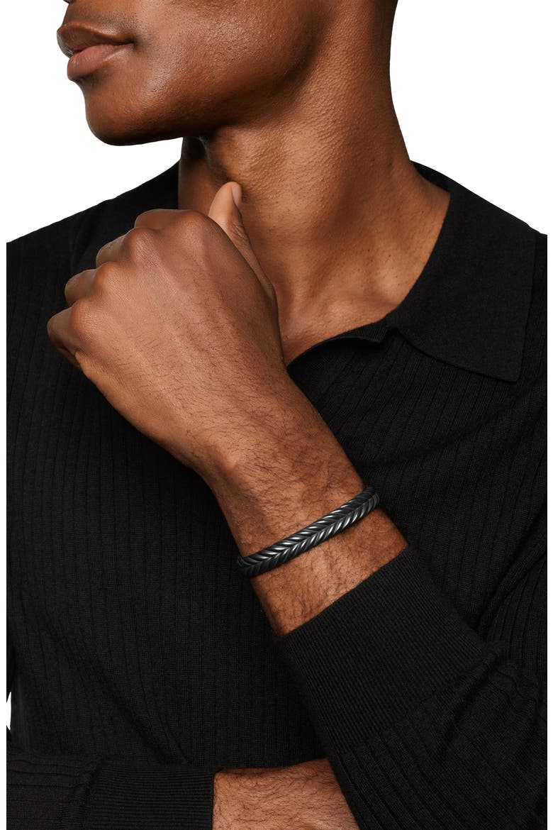 Chevron Flex Bracelet in Black Titanium, 10mm, Alternate, color, ALTERNATIVE MATERIAL