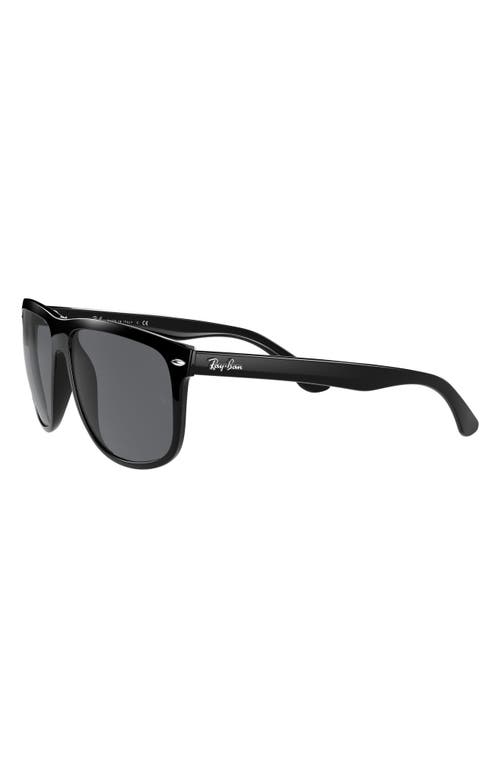 Ray Ban Highstreet 60mm Polarized Flat Top Sunglasses In Black