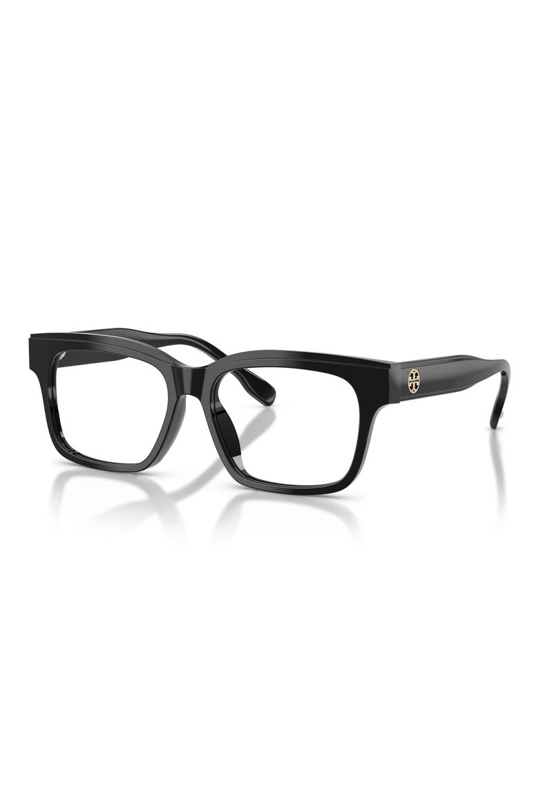 55mm Rectangular Optical Glasses, Alternate, color, BLACK / CLEAR BLUE LIGHT FILTER