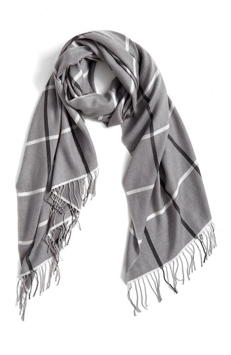 Nordstrom Plaid Cashmere & Wool Scarf, Main, color, 