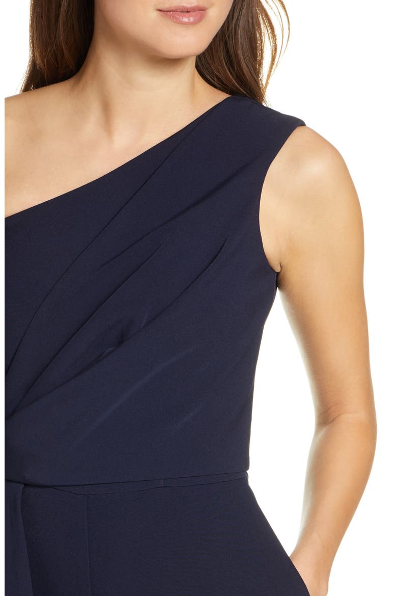 One-Shoulder Laguna Crepe Jumpsuit, Alternate, color, NAVY