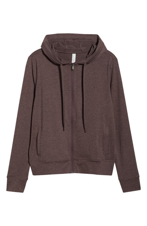 Zella Restore Soft Zip-up Hoodie In Brown
