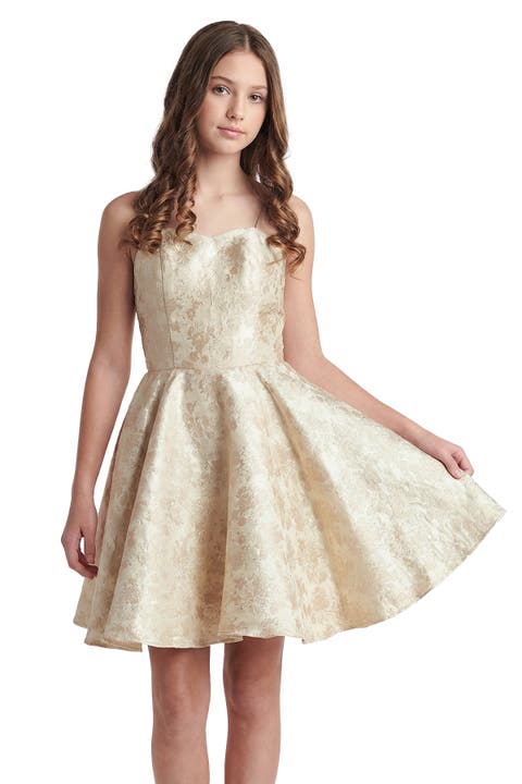 Fit and Flare Party Dress in Longer Length (Big Kid)