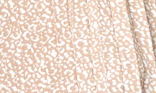 Gibsonlook Pleated Midi Dress In Latte Animal Dot