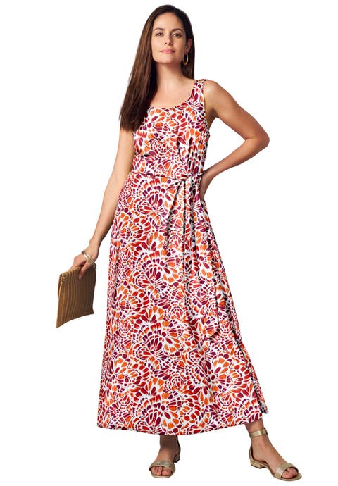 Stretch Cotton Side Tie Maxi Dress (Plus)
