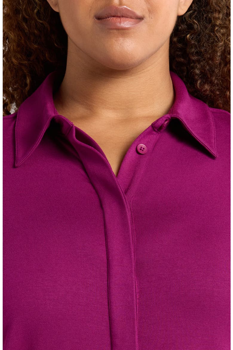 Chelsea Short Sleeve Jersey Button-Up Shirt, Alternate, color, ROTHKO PURPLE