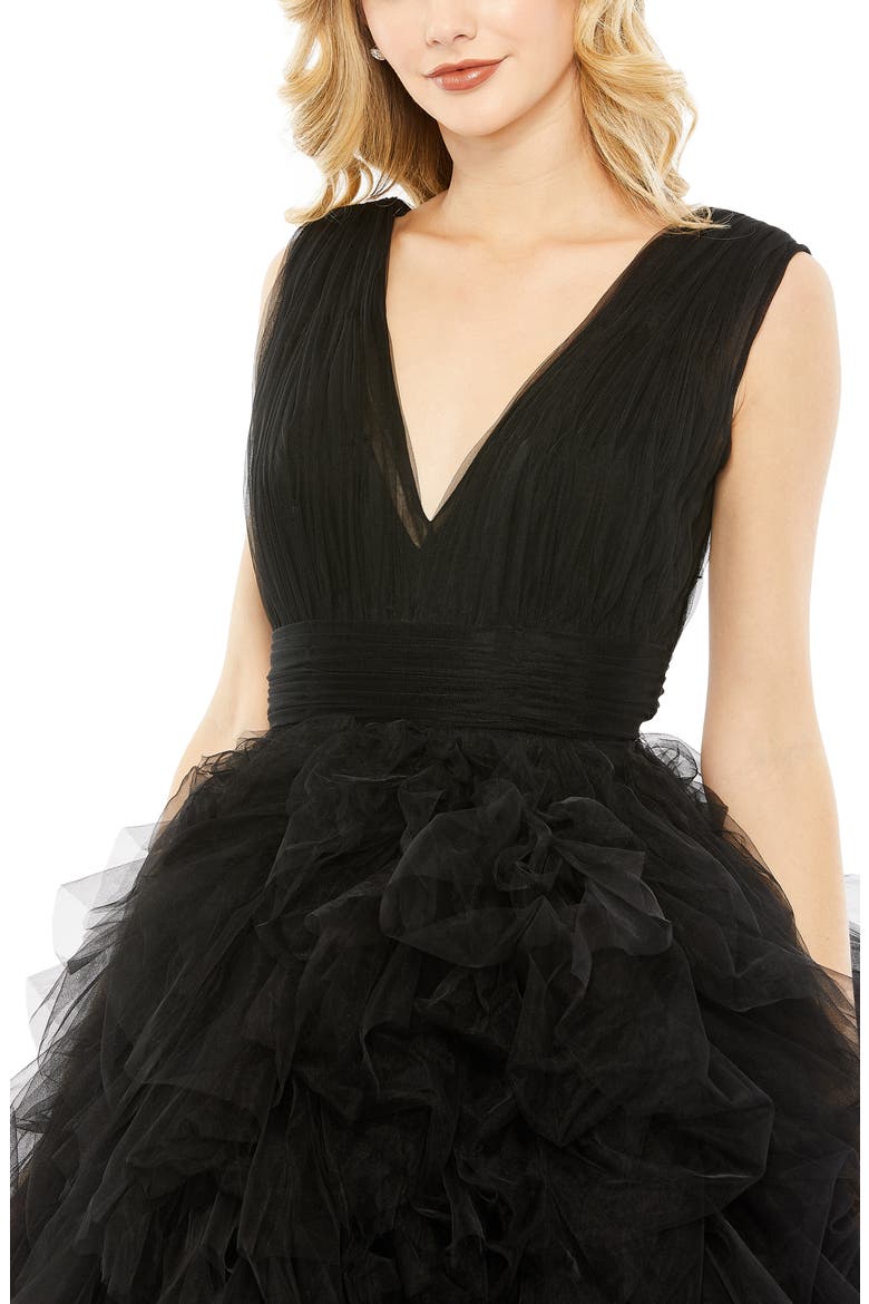 Tulle A-Line Cocktail Dress, Alternate, color, BLACK
