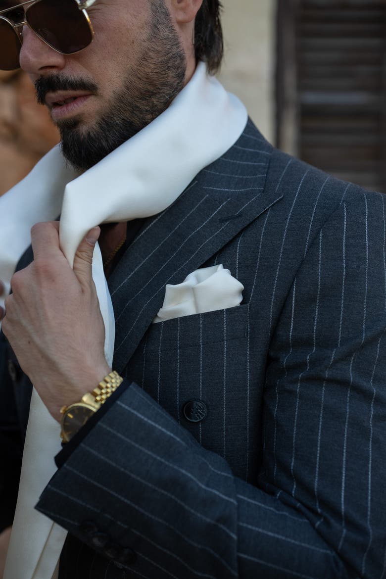 Montecristo - Silk Pocket Square for Men, Alternate, color, White