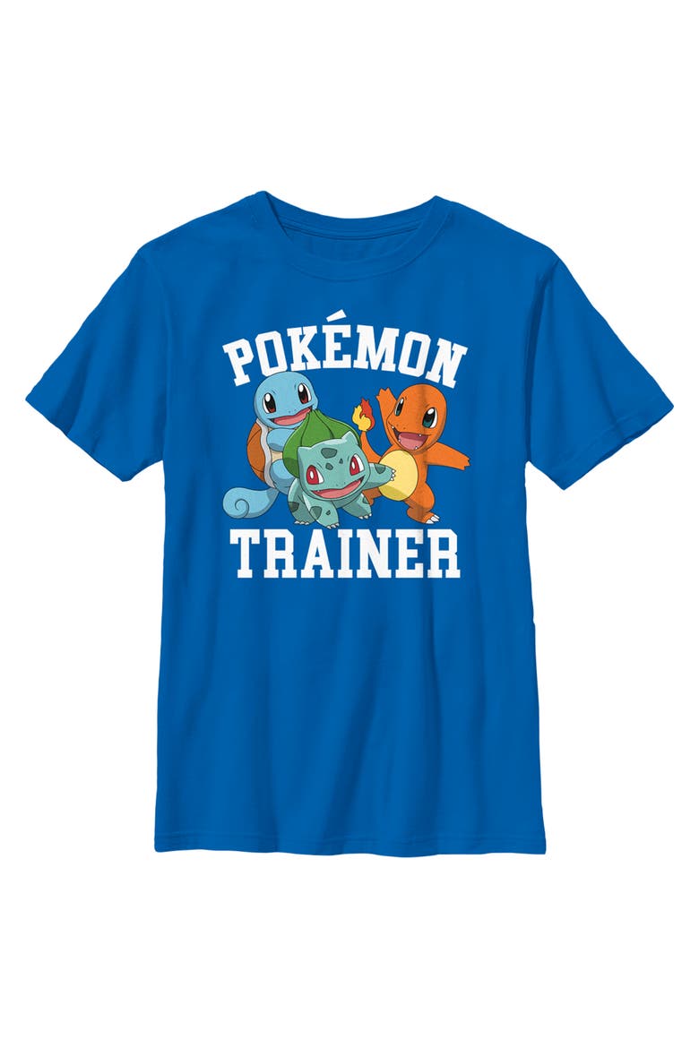 Boy's Pokemon Trainer Characters  Graphic T-Shirt, Main, color, Royal Blue