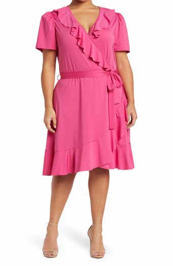 BY DESIGN Ruffle Floral Wrap Dress