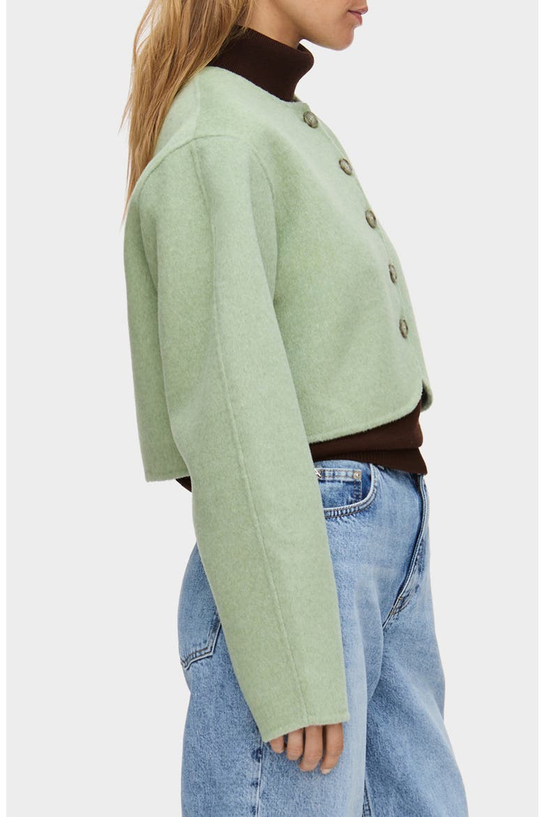 Angelina Wool Blend Crop Jacket, Alternate, color, MINT