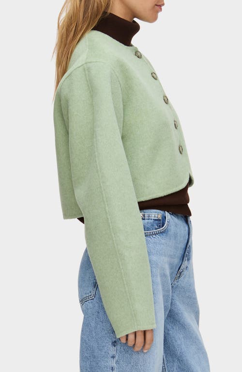 Aligne Angelina Wool Blend Crop Jacket In Green