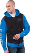 STARTER Men's Starter Black/Blue Detroit Lions Thursday Night Gridiron Full-Zip Hoodie