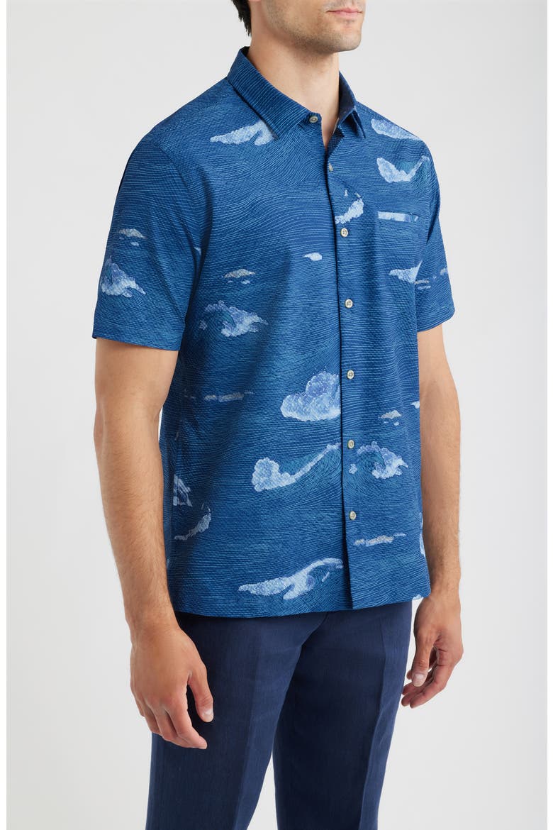 Honu Sighting Performance Pucker Shirt, Alternate, color, NAVY