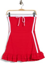 Madden Girl Colorblock Stripe Strapless Cotton Blend Minidress