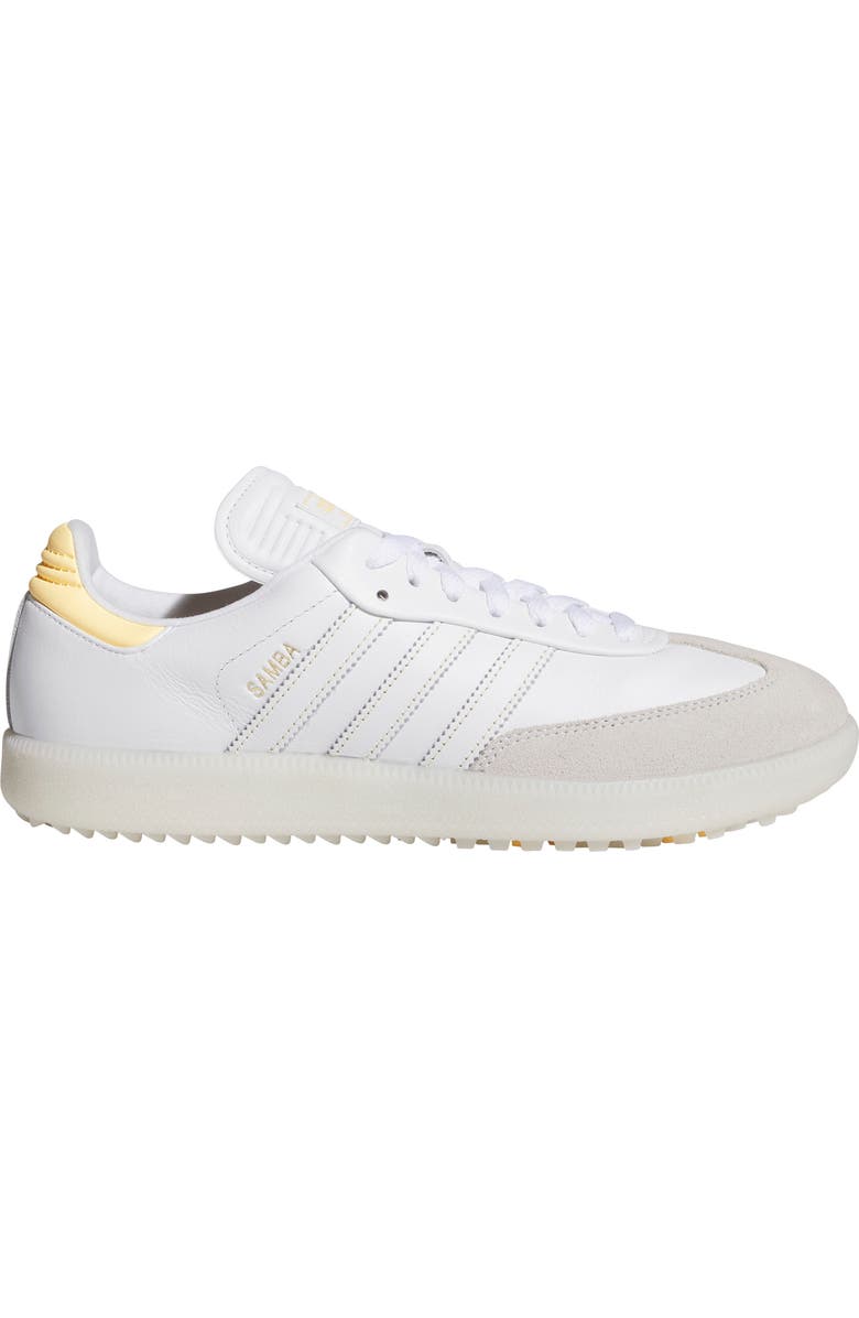 adidas Golf Gender Inclusive Samba Spikeless Golf Shoe, Alternate, color, White/ Tangerine/ Off White