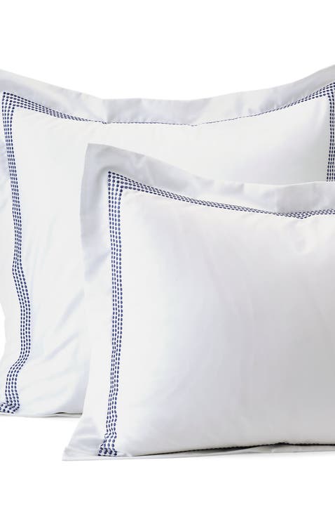 400 Thread Count Premium Supima Cotton No Iron Sateen Embroidered Pillow Sham