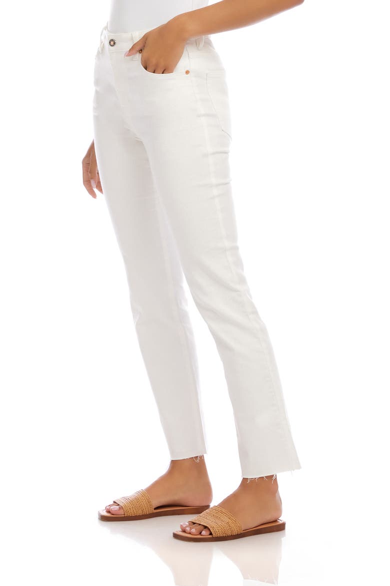 Raw Hem Straight Leg Jeans, Alternate, color, WHITE