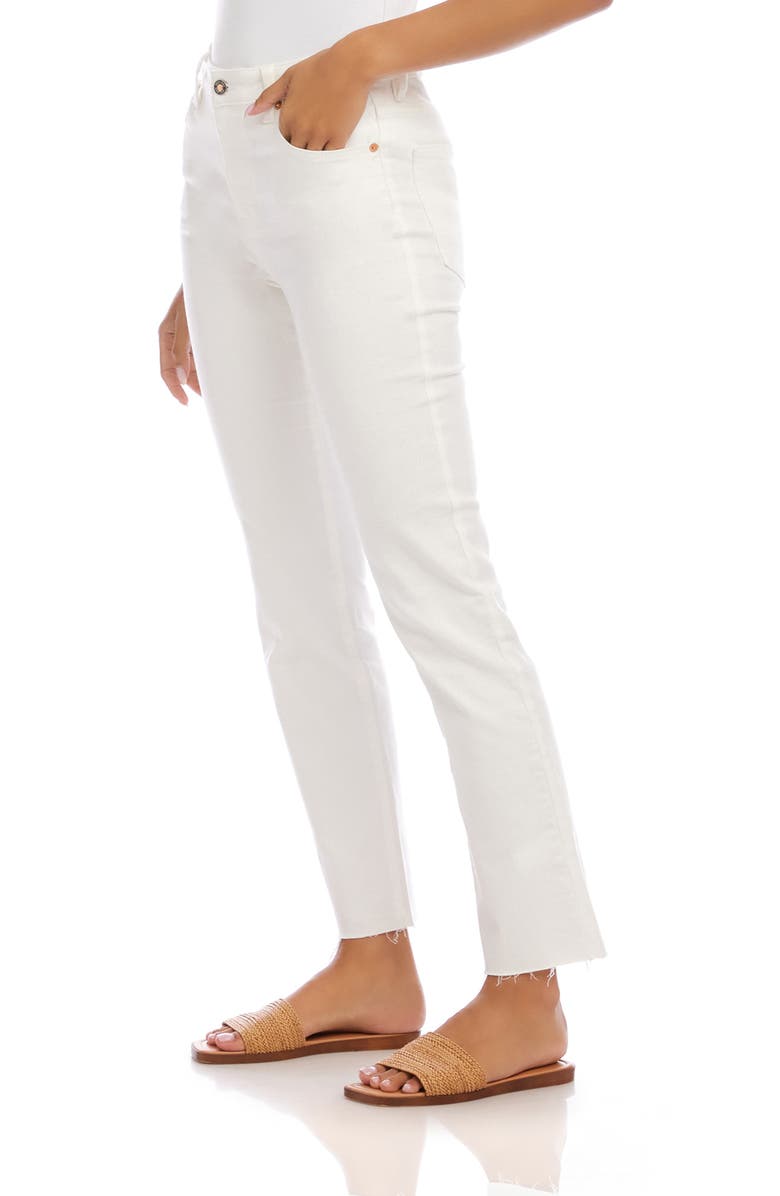 Karen Kane Raw Hem Straight Leg Jeans, Alternate, color,