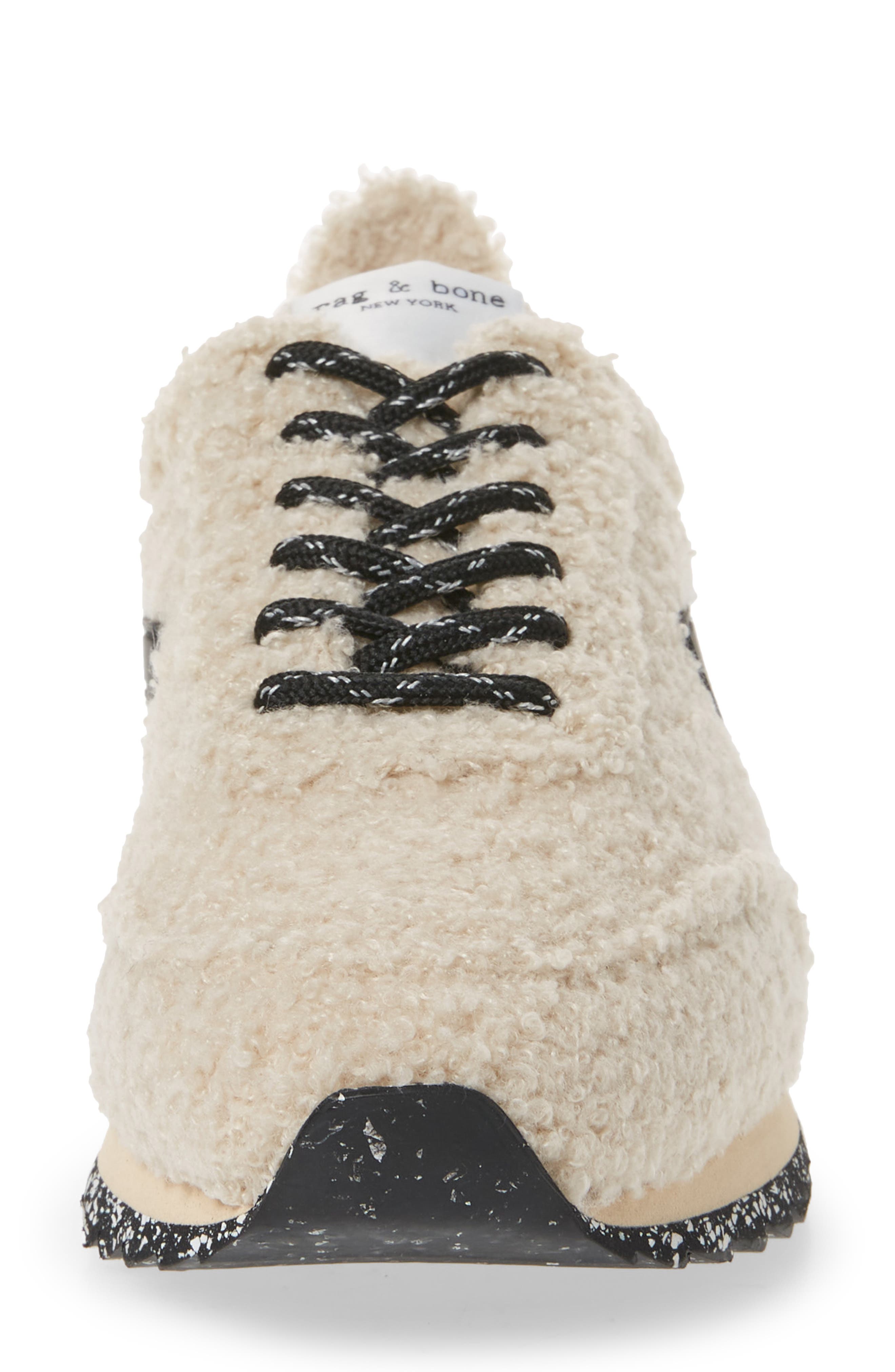 Retro Runner Faux Fur Sneaker, Alternate, color, BEIGE