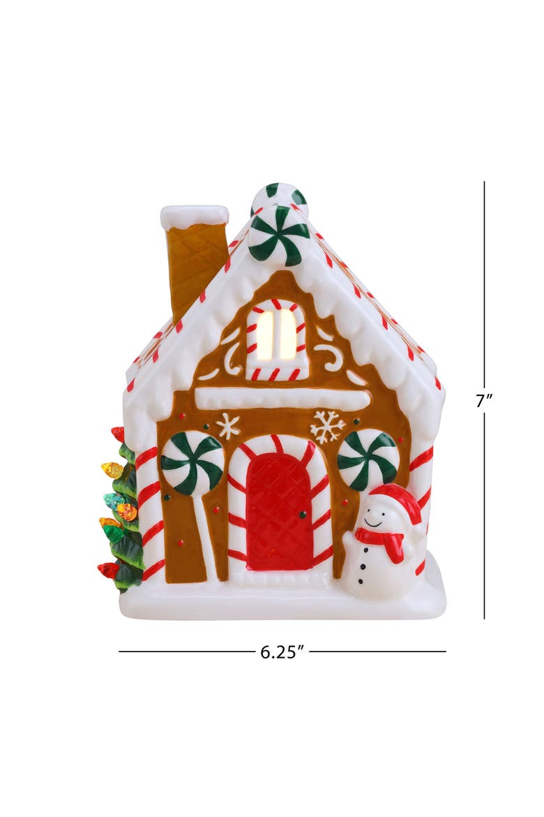 7 in. Ceramic Gingerbread House - Brown, Alternate, color, Brown