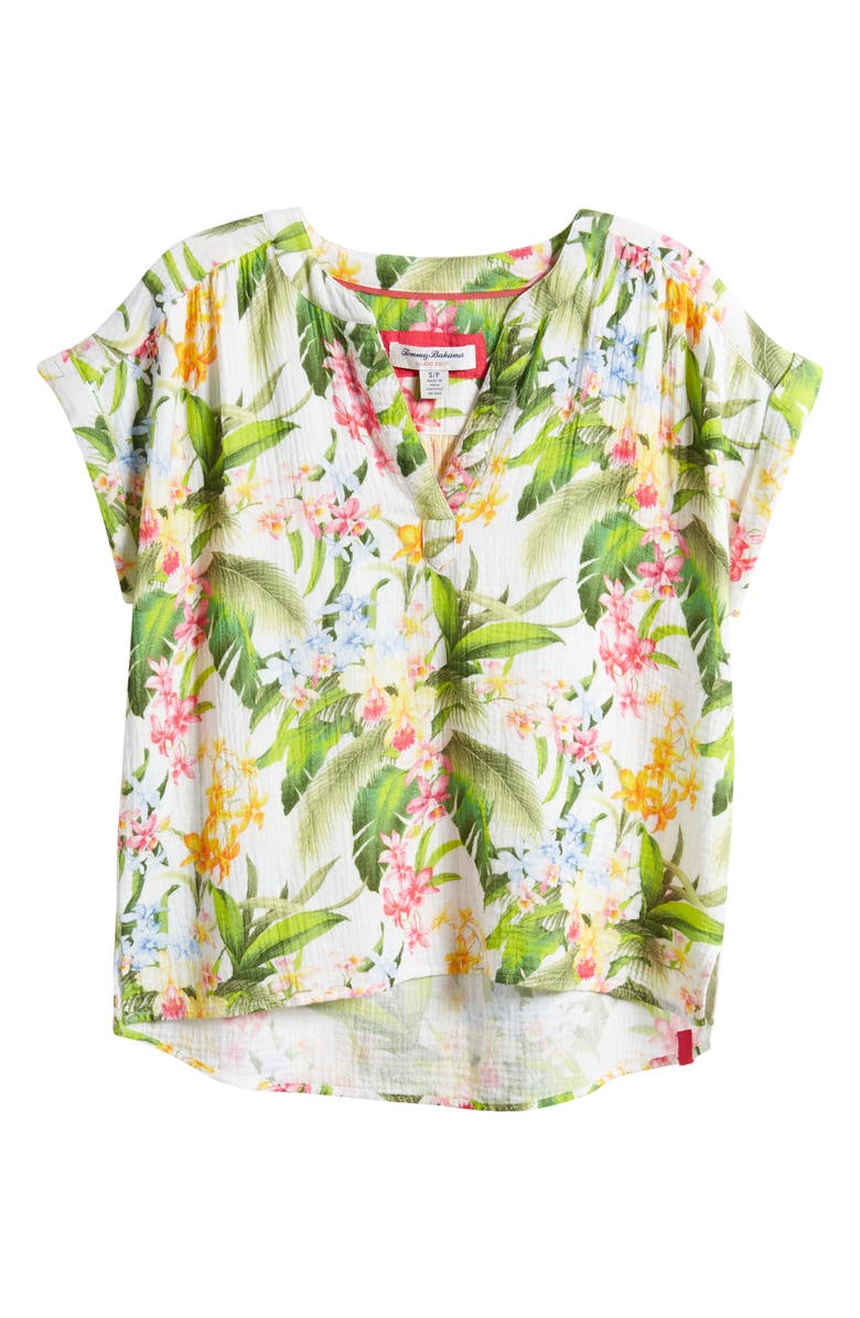 Tommy Bahama Breezy Blooms Cotton Gauze Popover Blouse, Alternate, color, 