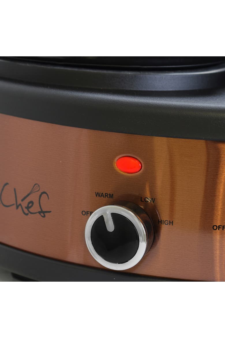 Round Slow Cooker and Buffet Server with 3 Ceramic Cooking Pots, Alternate, color, Black