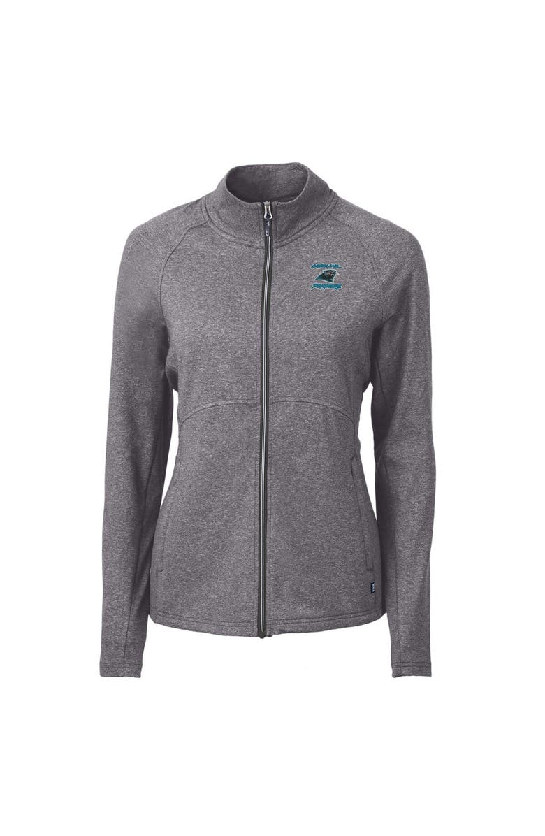 Cutter & Buck Women's Cutter & Buck Heather Black Carolina Panthers Throwback Logo Adapt Eco Knit Heather Recycled Full-Zip Jacket, Alternate, color, 