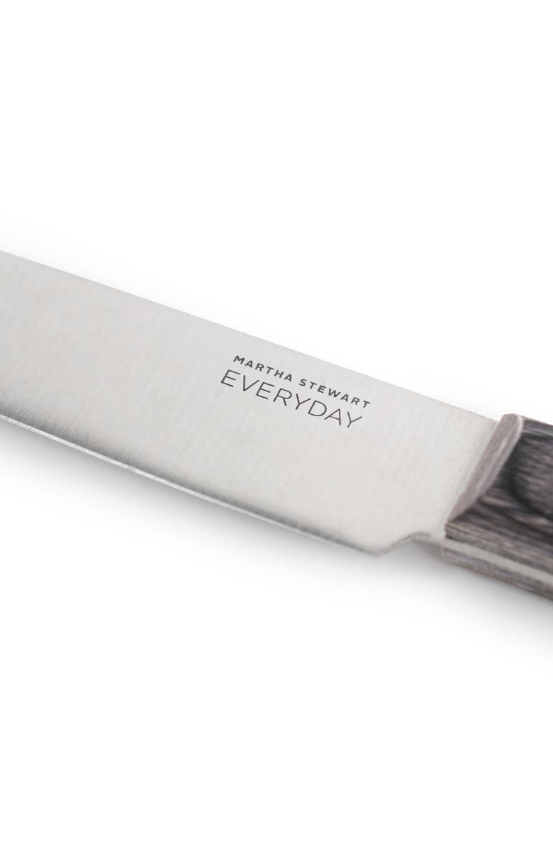 Martha Stewart Everyday 5 Inch Stainless Steel Utility Knife with Wood Handle, Alternate, color, Dark Gray