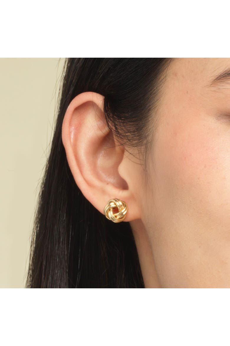 Polished Rope Knot Stud Earrings, Alternate, color, Yellow Gold