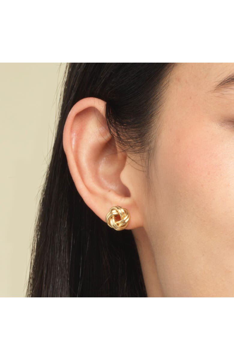 The Lovery Fine Jewelry Polished Rope Knot Stud Earrings, Alternate, color, Yellow Gold