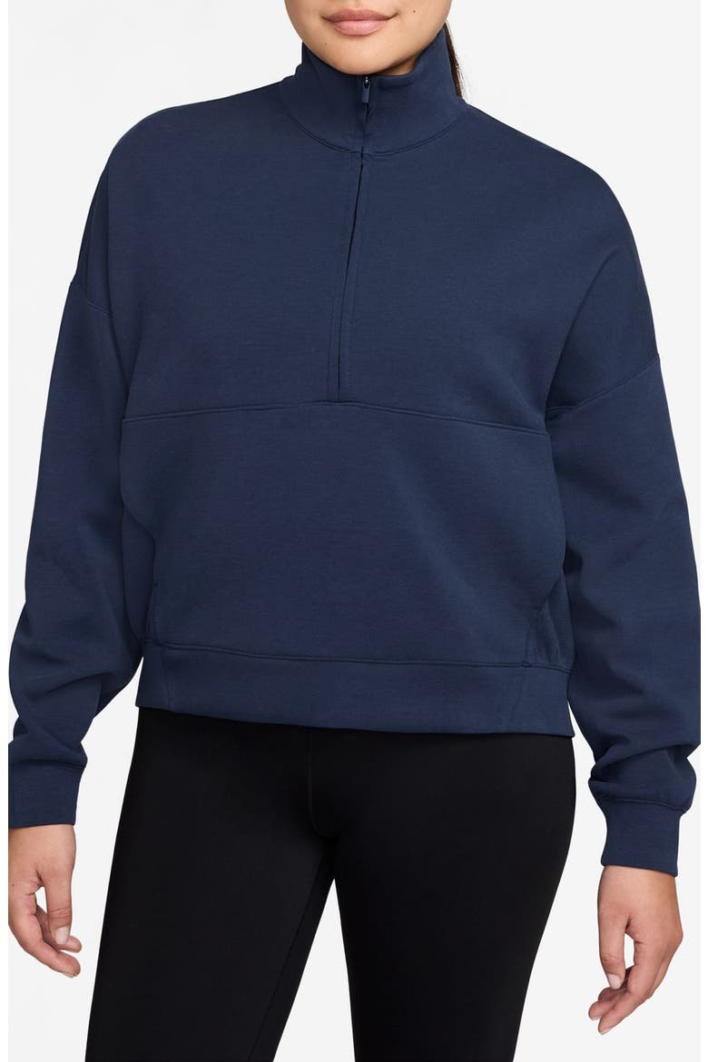 24.7 ImpossiblySoft Dri-FIT Oversize Half Zip Top, Main, color, 410 MNNAVY/DKOBS