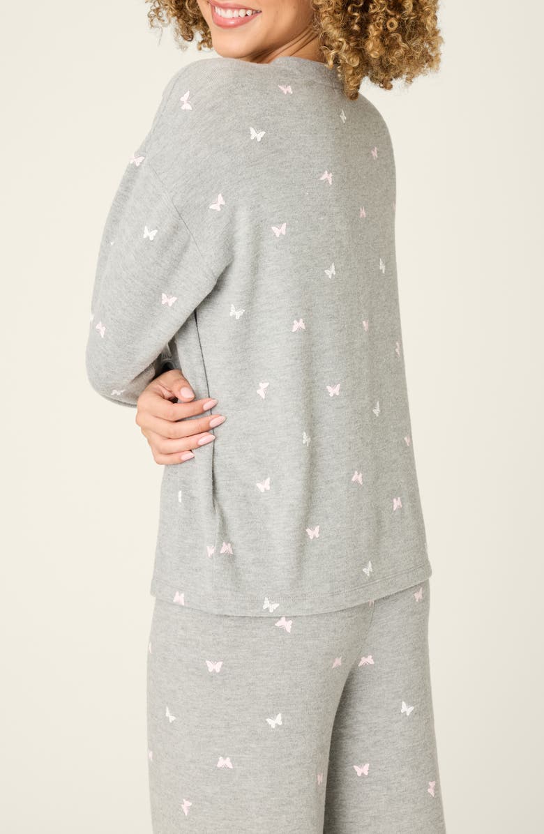 PJ Salvage Peachy Mix & Match Pajamas, Alternate, color, Heather Grey