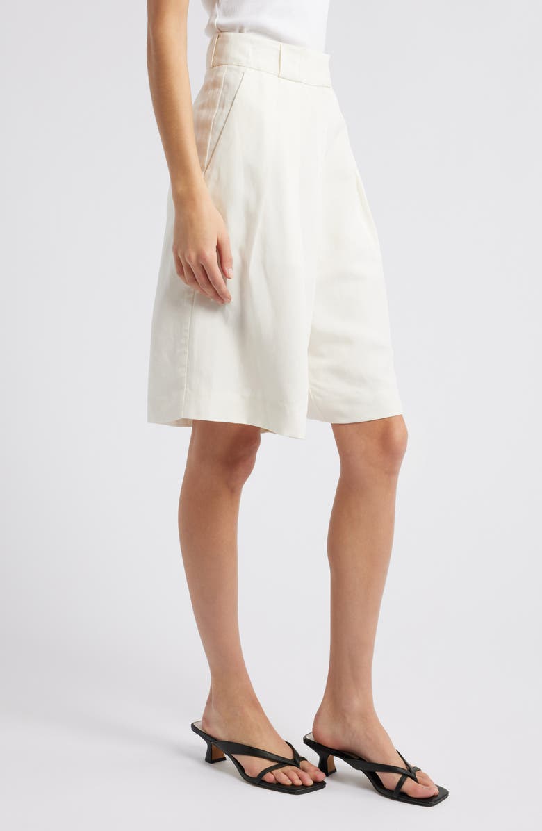 Solid & Striped The Lalleen Pleated Bermuda Shorts, Alternate, color, Brule