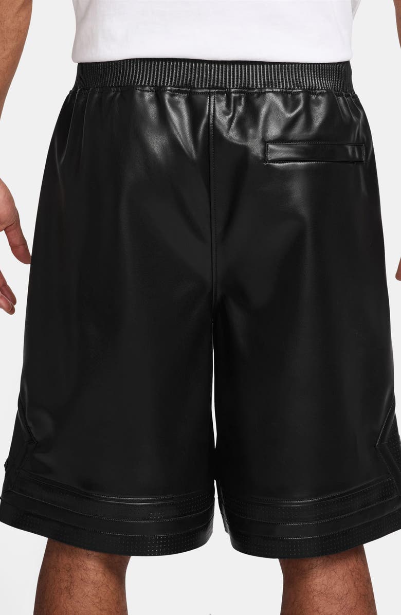 Jordan Air Jordan Faux Leather Diamond Shorts, Alternate, color, Black