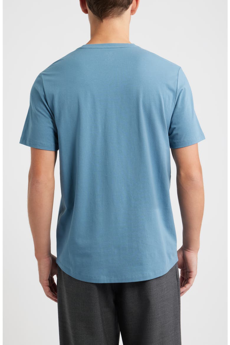 Crewneck Stretch Cotton T-Shirt, Alternate, color, BLUE OCEANVIEW