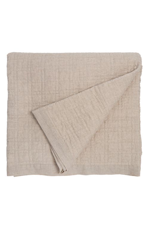 Pom Pom At Home Owen Quilted Linen Pillow Sham In Flax