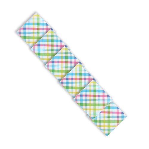 C & F Home C&f Home Easter Spring Blossom Pastels Plaid Printed Cloth Napkins Set Of 6 In Multi