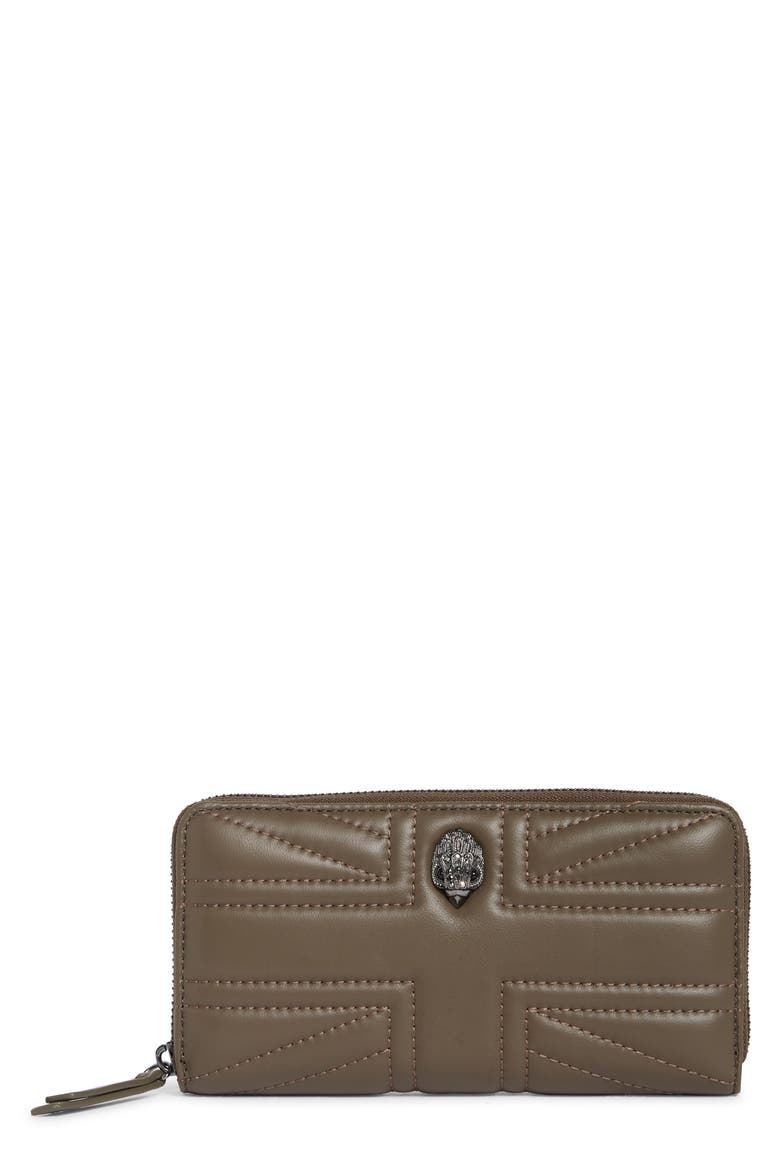 Union Jack Zip Around Continental Wallet, Main, color, GREY/ DARK