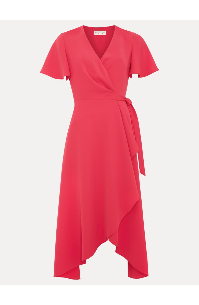 Phase Eight Julissa Short Sleeve Wrap Midi Dress, Alternate, color, Pink