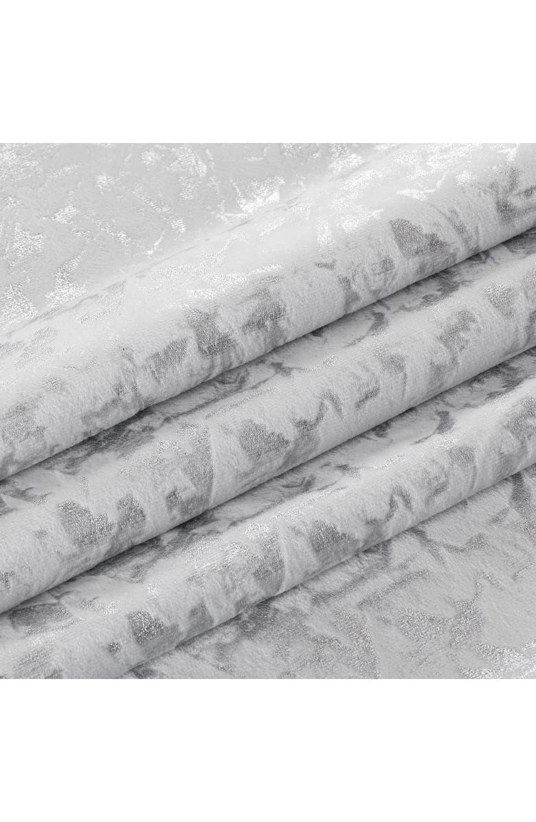 DAINTY HOME Set of 2 Jacquard Room Darkening Curtains, Alternate, color, White Silver