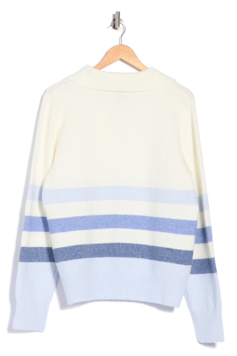 Striped Collared Sweater, Alternate, color, BLUE COMBO