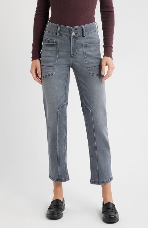 Patch Pocket Ankle Tapered Jeans