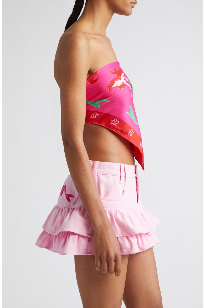 x Disney 'The Little Mermaid' Ariel Print Silk Square Scarf (Nordstrom Exclusive), Alternate, color, PINK/ RED