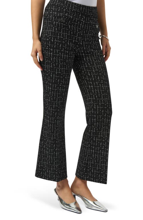 Joseph Ribkoff Check Jacquard Straight Leg Pants In Black
