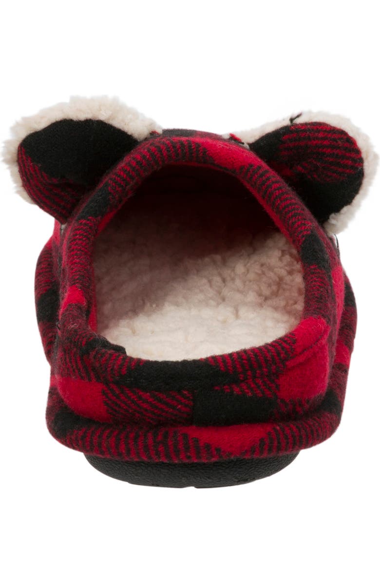 DEARFOAMS Kids' Buffalo Check Lil Bear Clog Slipper, Alternate, color, Red Plaid