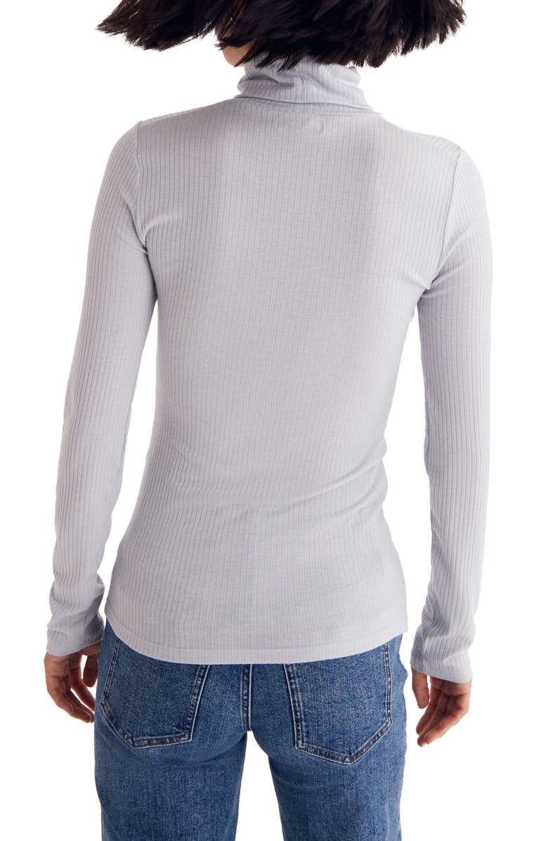 Madewell Lightweight Ribbed Turtleneck Top, Alternate, color, 